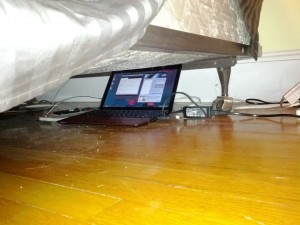 Stowing it for a night of data recording